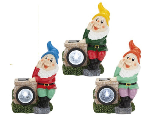 Gnome design solar light garden ornament with built-in LED for pathways
