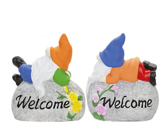Gonk welcome stone garden ornament for pathways and garden entrances