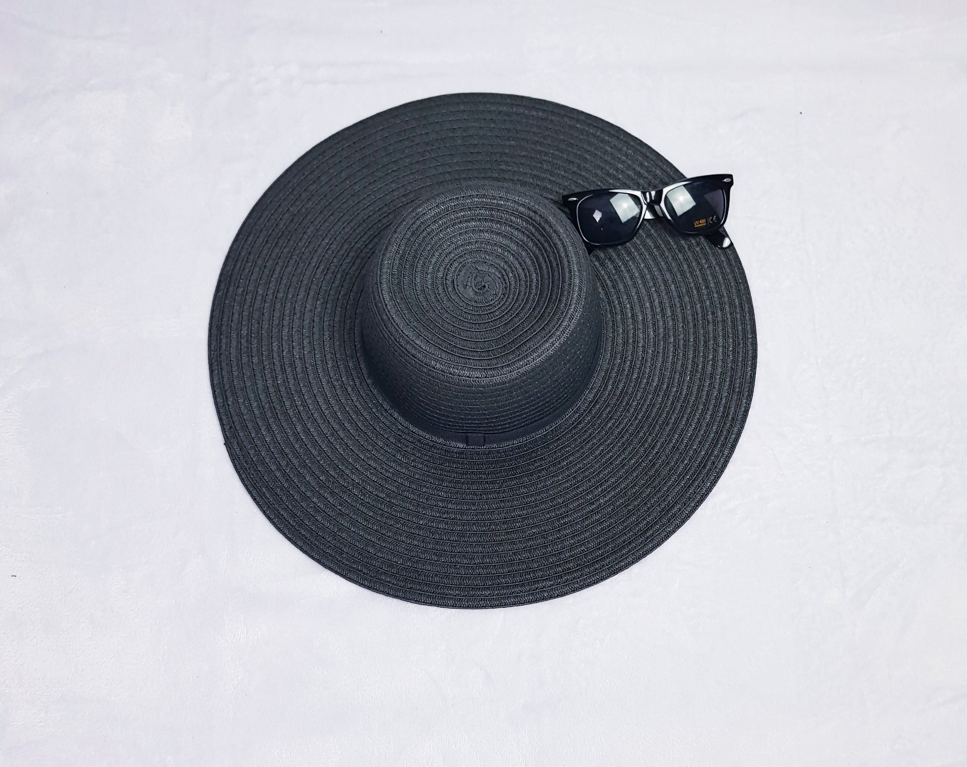 Personalised natural colour floppy beach hat with custom vinyl text for summer and honeymoons
