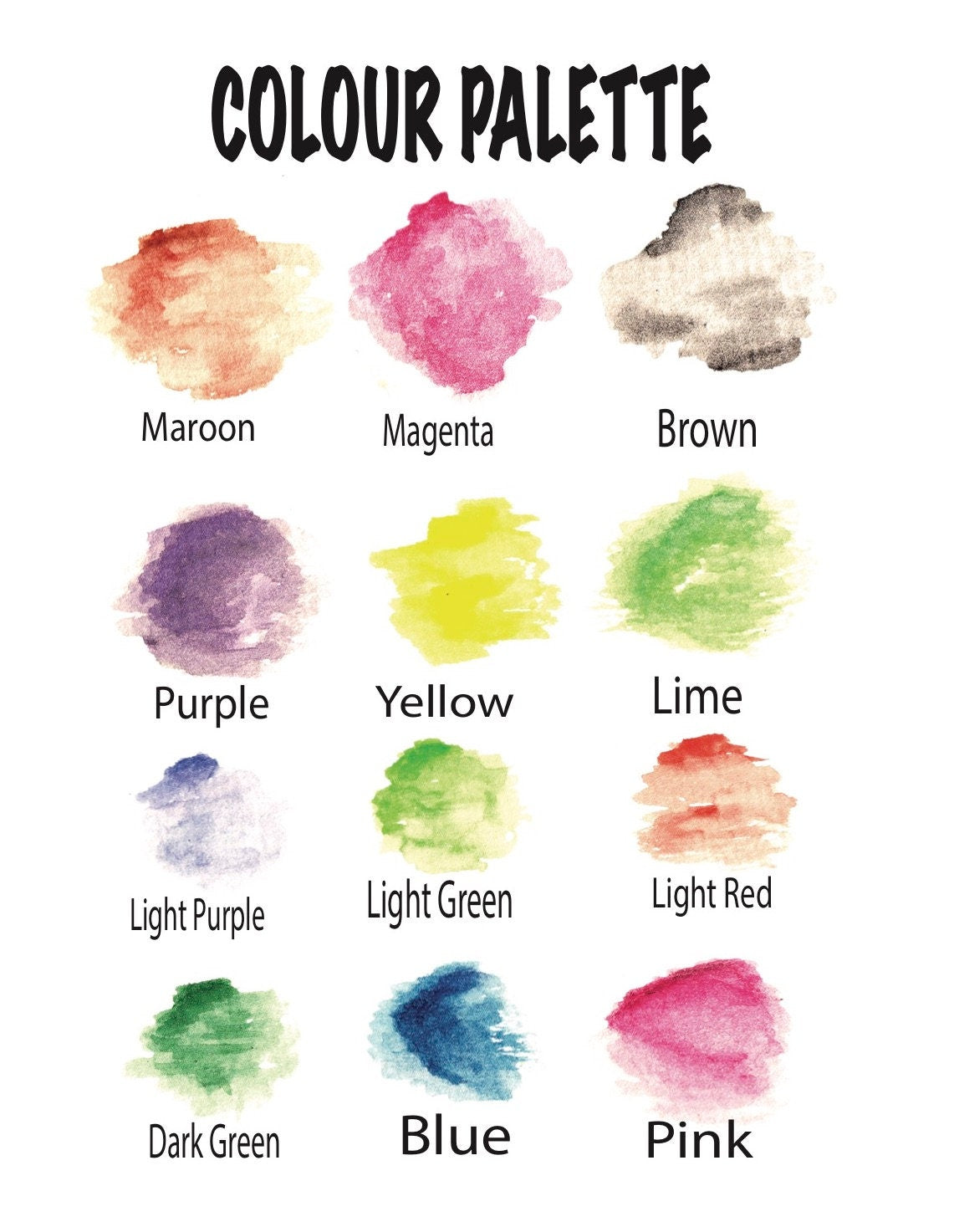 Background colour palette options available for personalised compact pocket mirror customisation