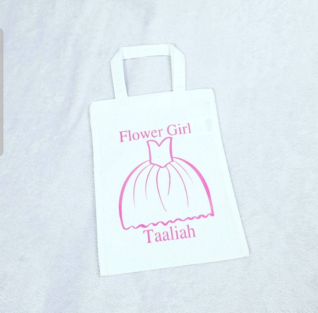 Personalised page boy cotton gift bag with custom name for wedding day