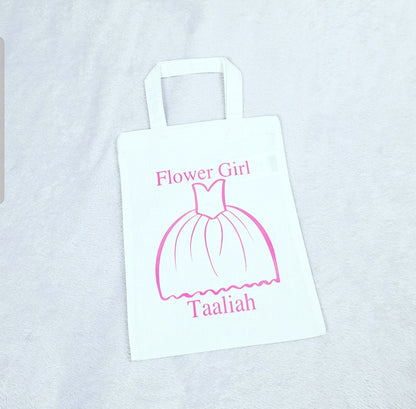 Personalised page boy cotton gift bag with custom name for wedding day