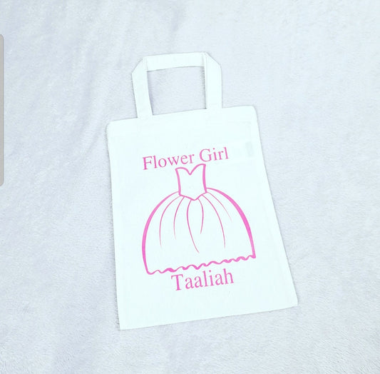 Personalised page boy cotton gift bag with custom name for wedding day