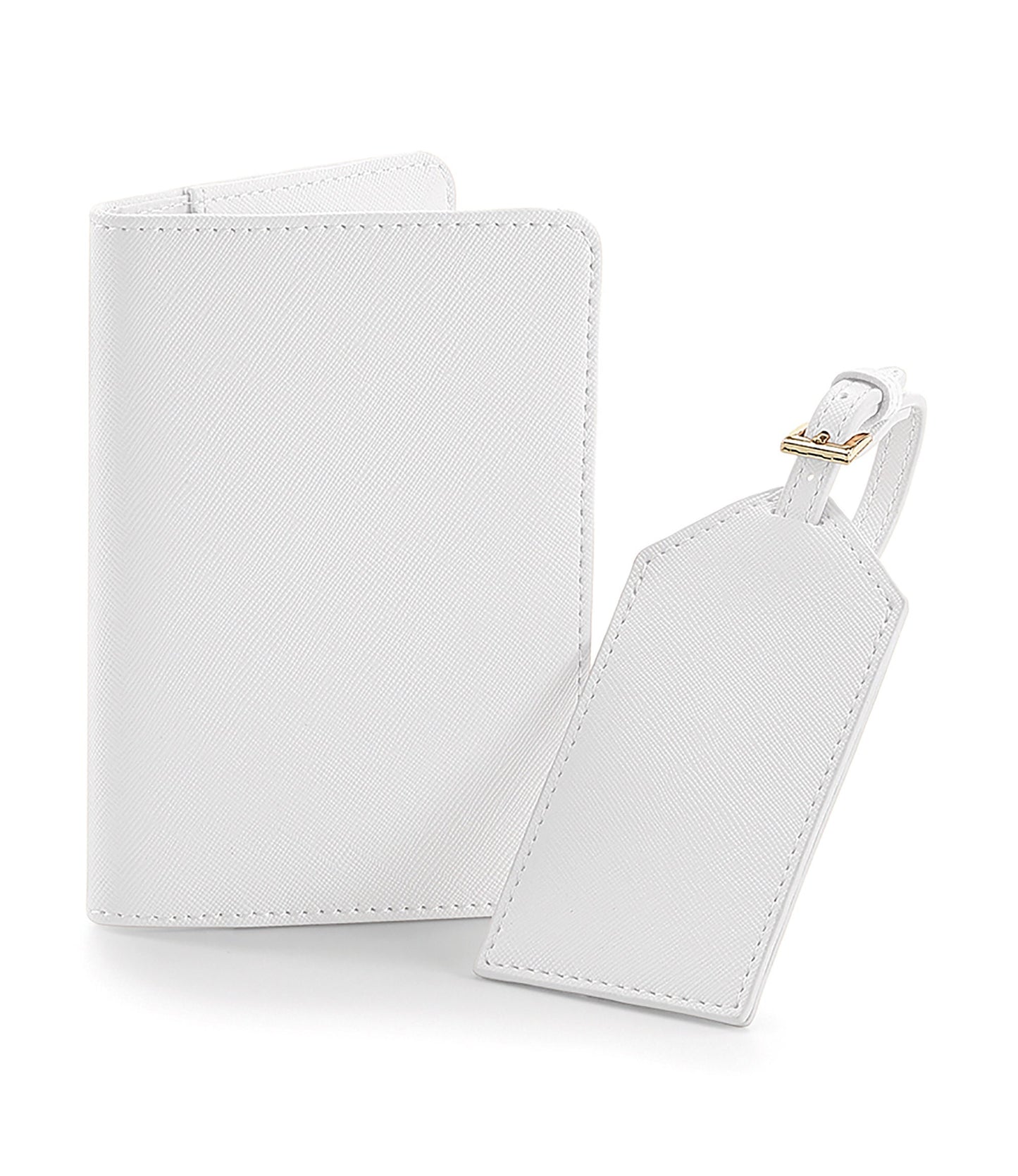 Passport cover and luggage tag set available in pink, grey, black, white, oyster and navy colours