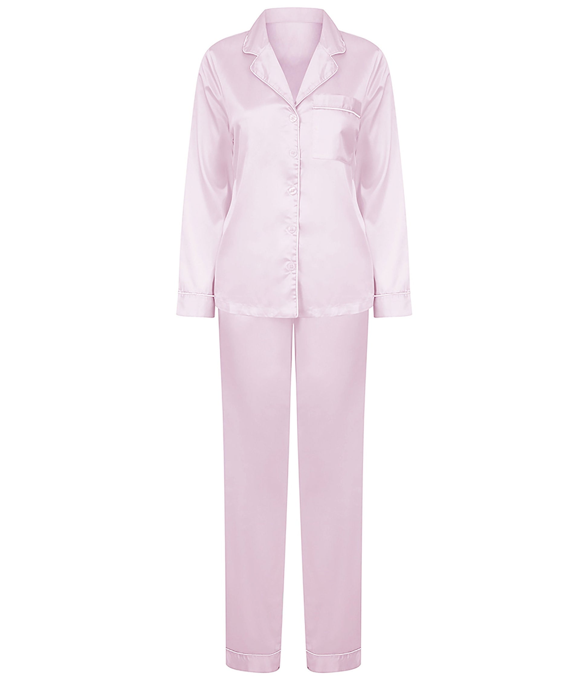 Close-up of rose gold floral initial personalisation detail on satin bridal pyjama top