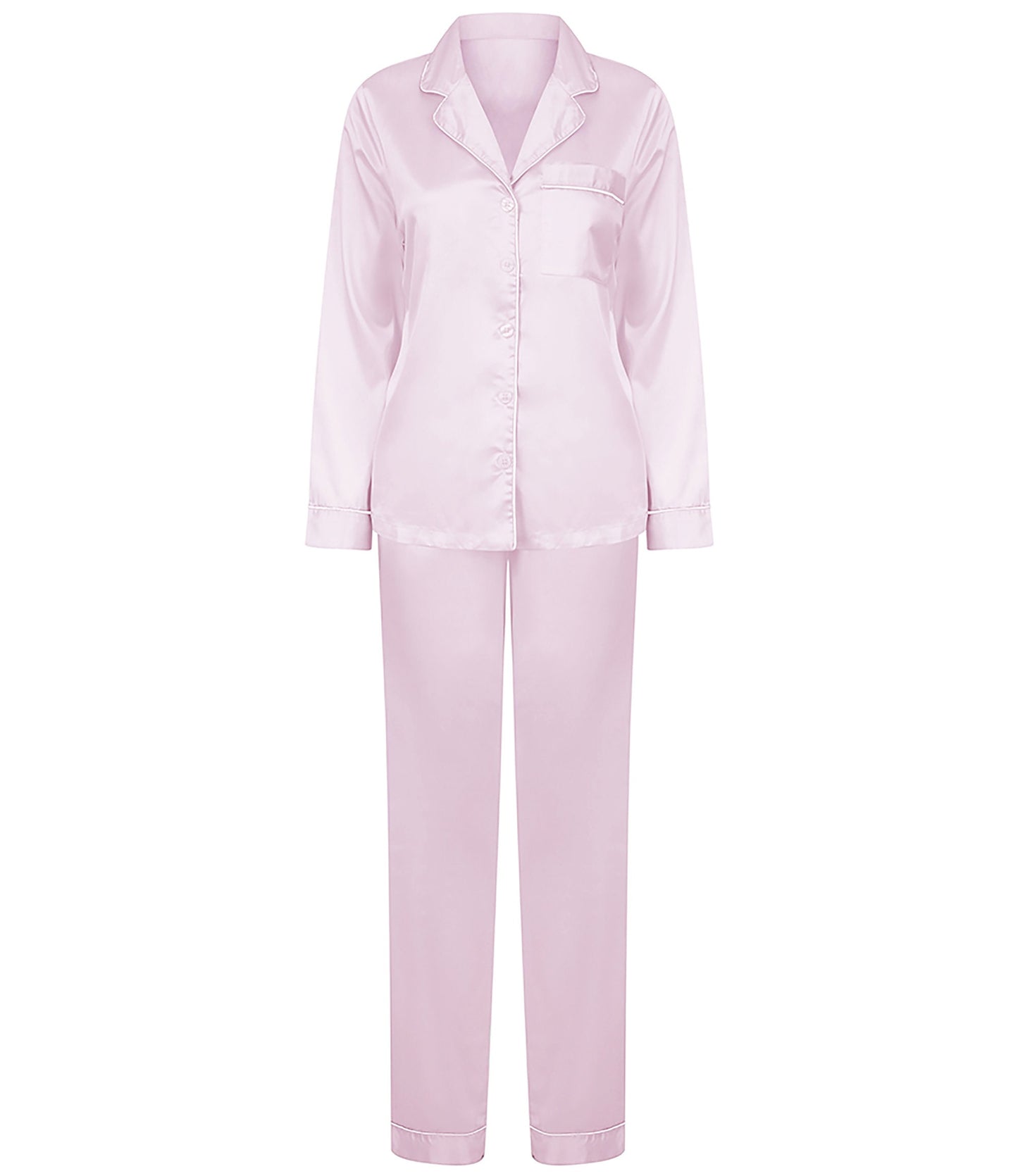 Personalised bridal pyjamas sets in multiple colours displayed together for bridal party coordination