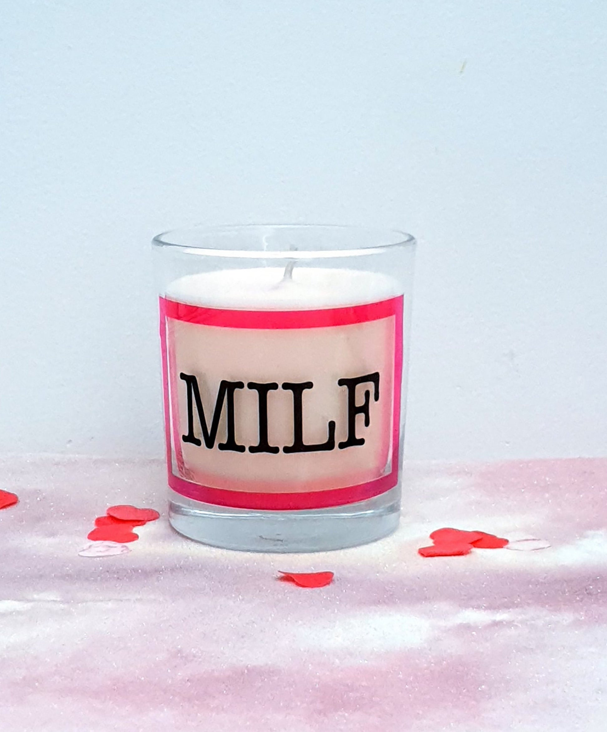MILF scented candle gift, funny novelty present for mums