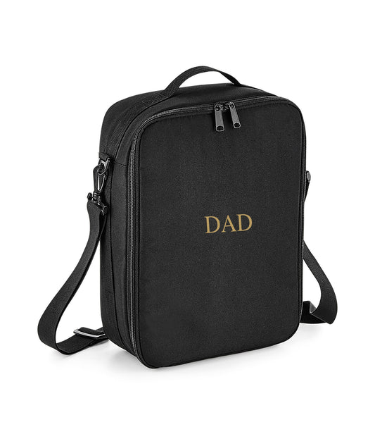 Interior of personalised camera bag showing padded divider and protective foam lining