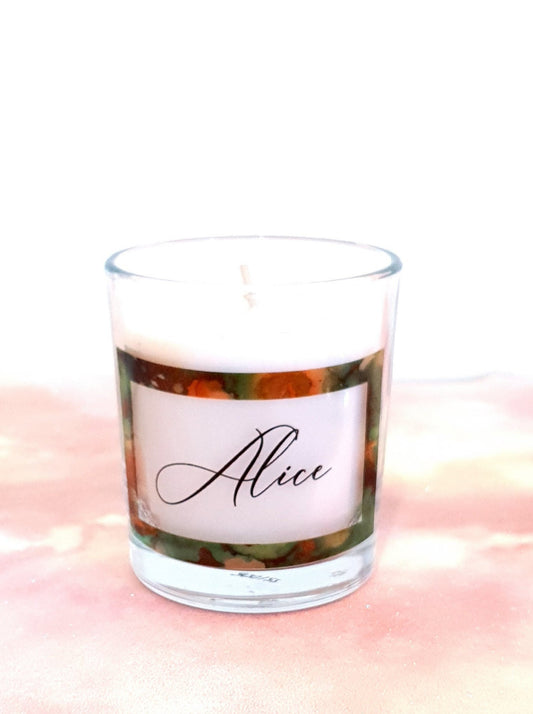 Personalised candle with birthday celebration design option