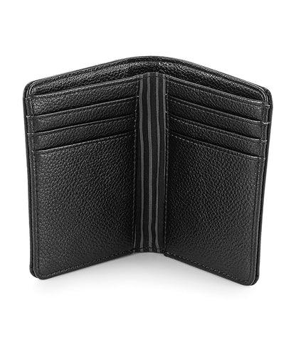Personalised wallets in tan and black showing both colour options with monogram personalisation