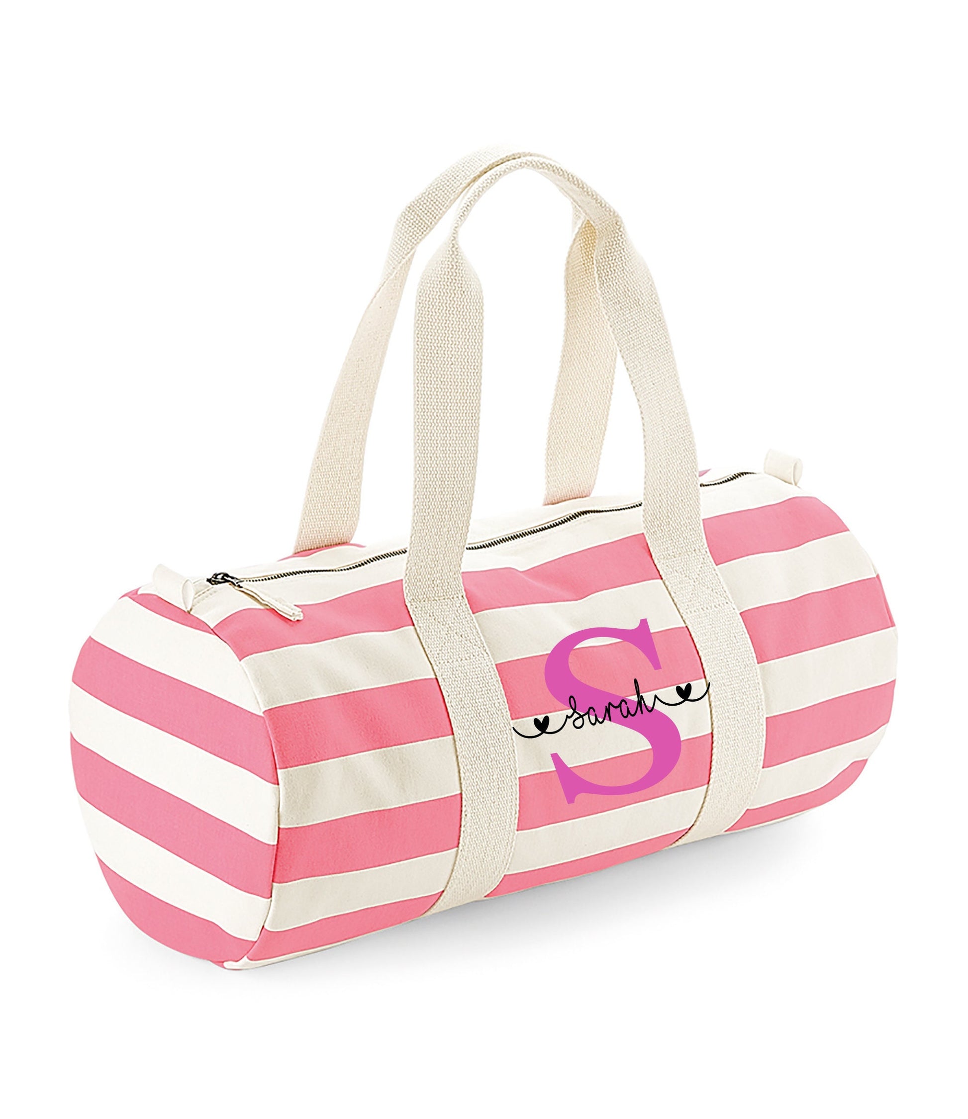 Personalised Nautical Pink overnight weekender bag