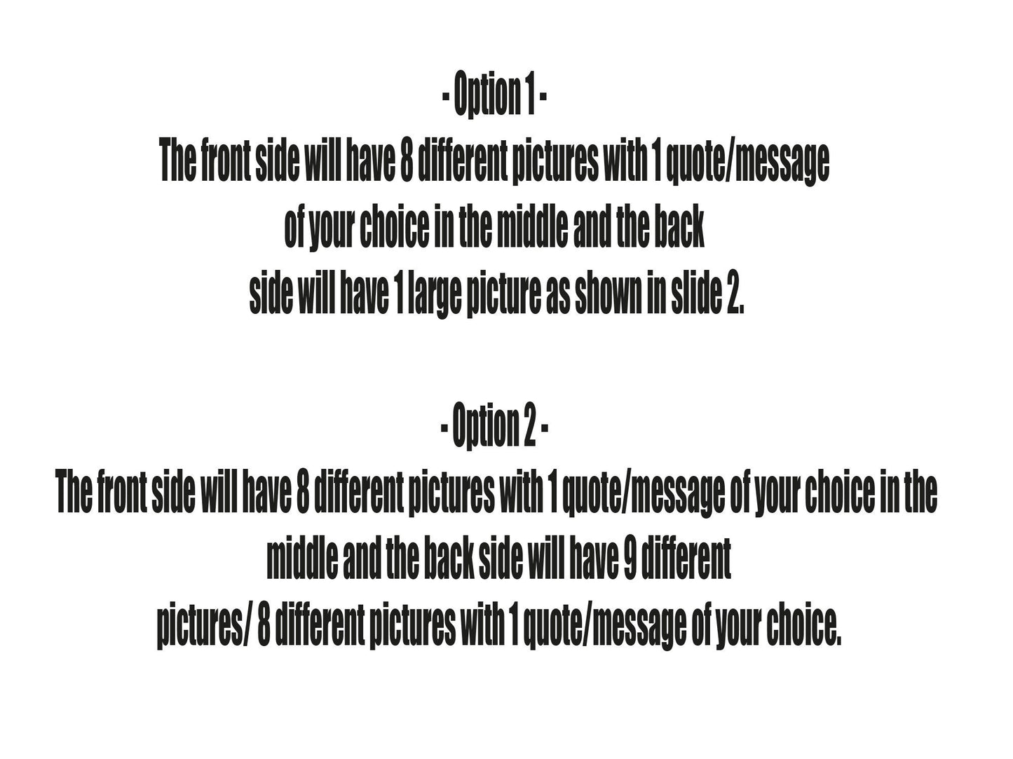 Two-sided personalised satin photo pillow showing both front and back panel arrangements