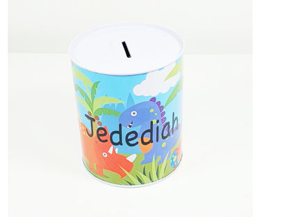 Range of personalised character money box designs available including princess, superhero and animal themes