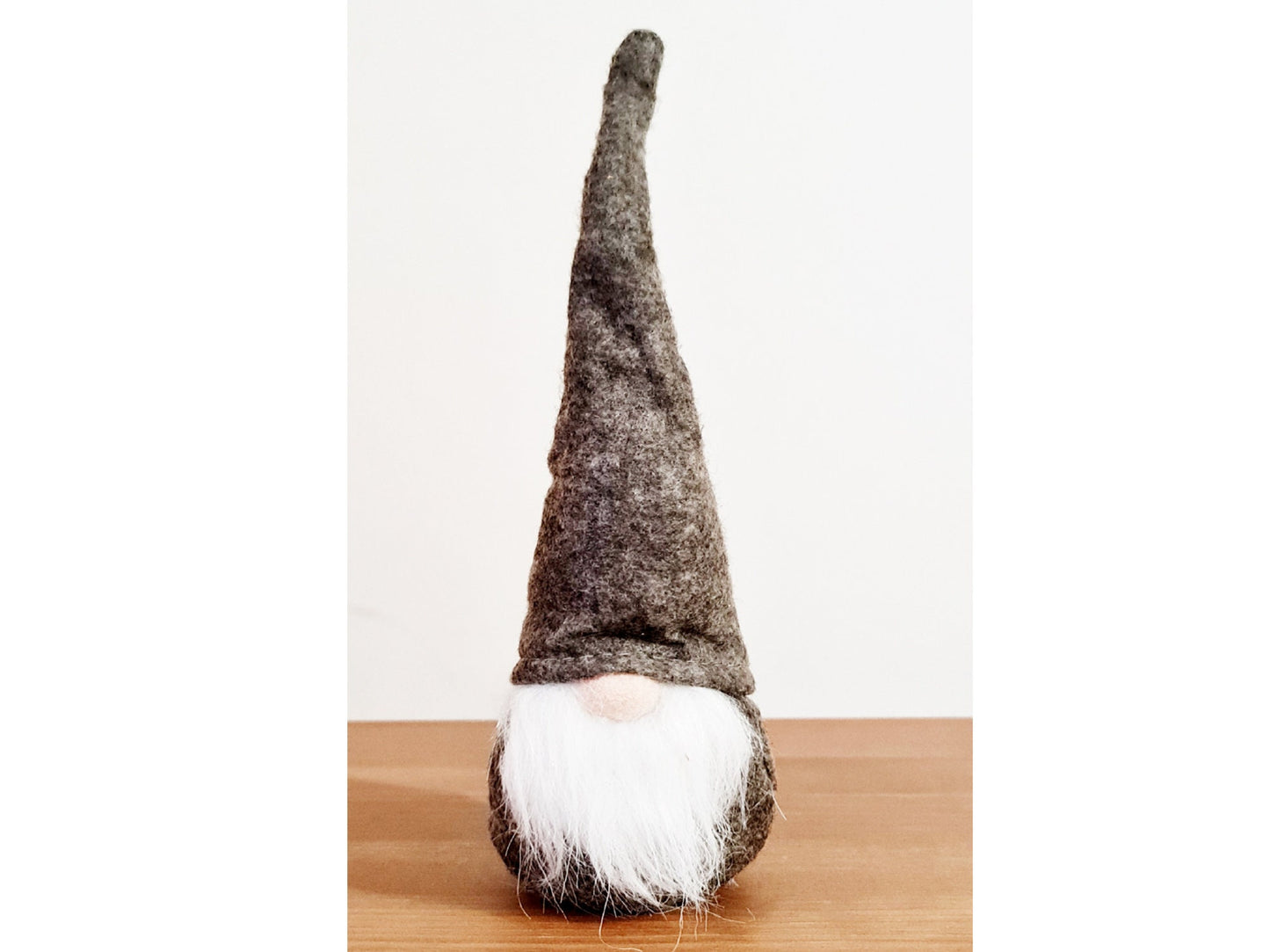 Personalised green Christmas gonk with name personalisation for festive mantelpiece display
