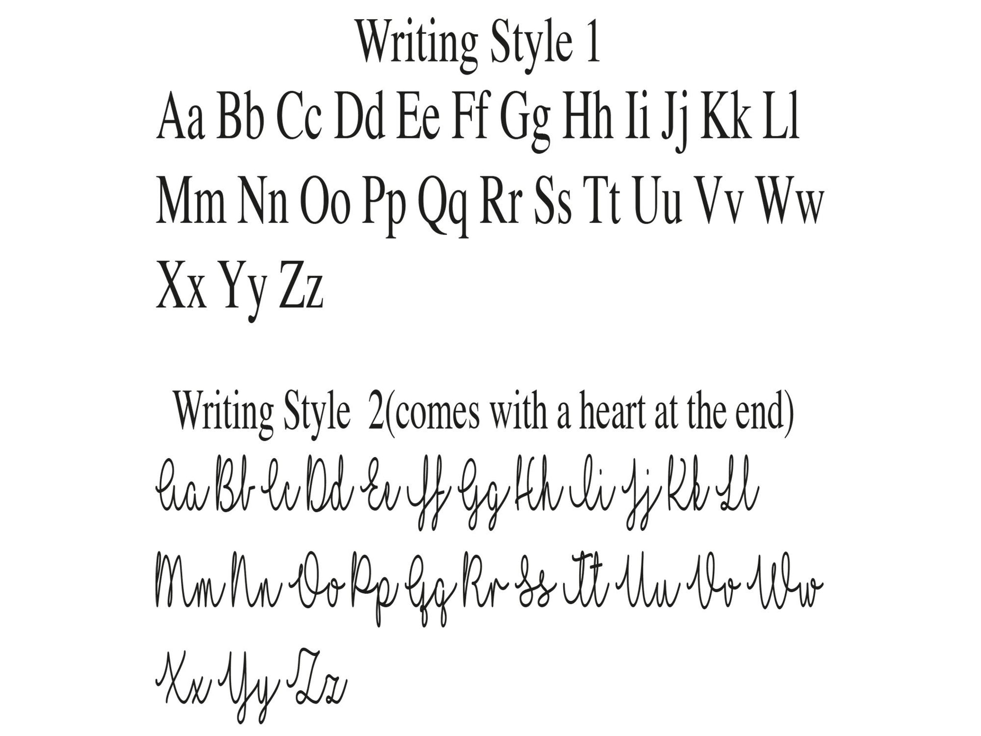 Personalisation style 2 on A5 notebook showing alternative name layout option