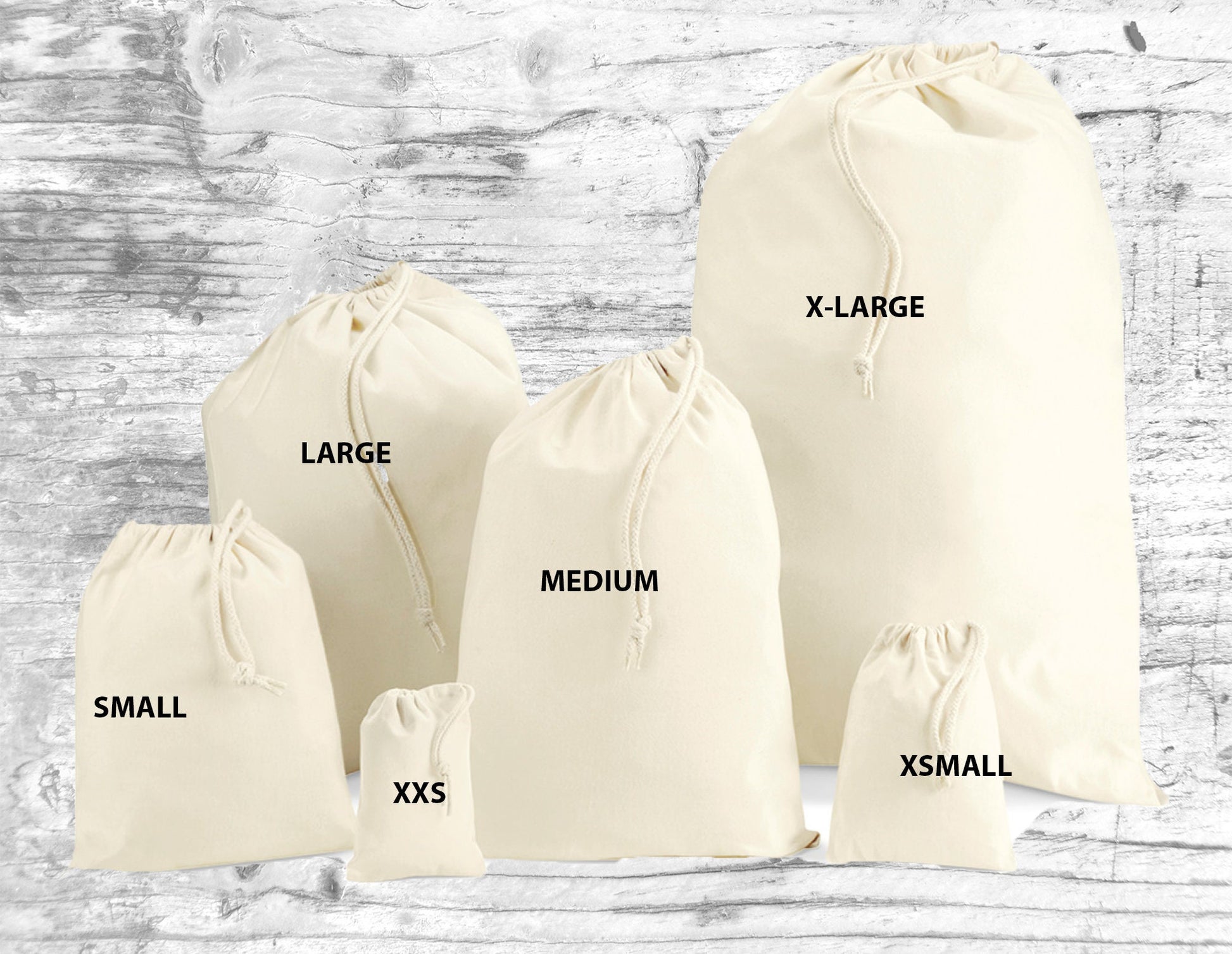 Personalised reindeer sacks in multiple sizes and text colours for Christmas morning