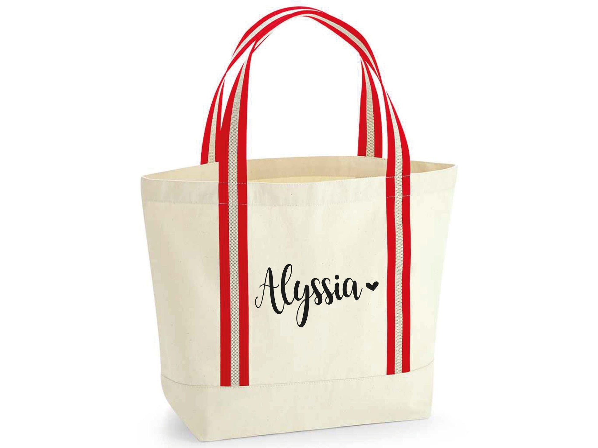 Personalised beach bags in multiple colours showing monogram personalisation options
